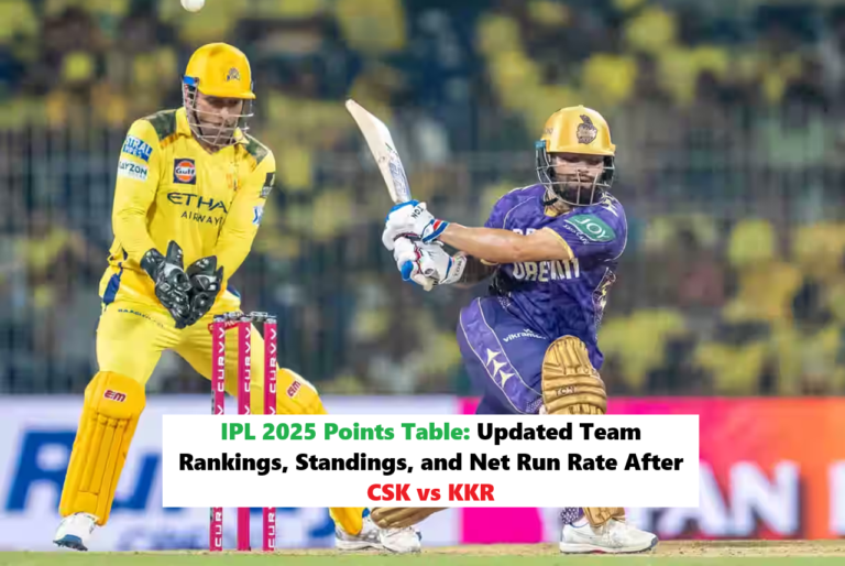 IPL 2025 Points Table Update Rate After CSK vs KKR