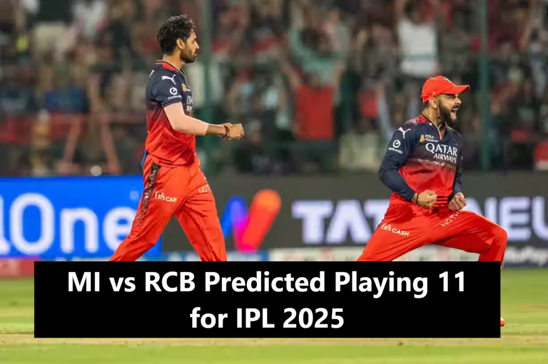 MI vs RCB Predicted Playing 11 for IPL 2025 at Wankhede Stadium