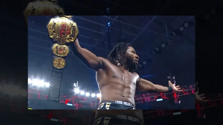 Trick Williams celebrates TNA World Championship victory at NXT Battleground
