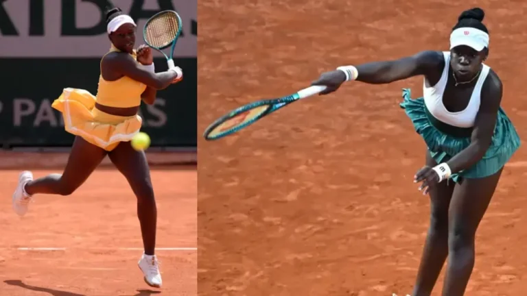 Victoria Mboko Roland Garros Qualifying match action shot