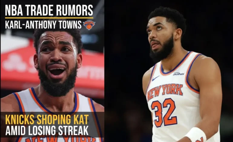 Karl-Anthony Towns appearing frustrated during a New York Knicks game at Madison Square Garden.